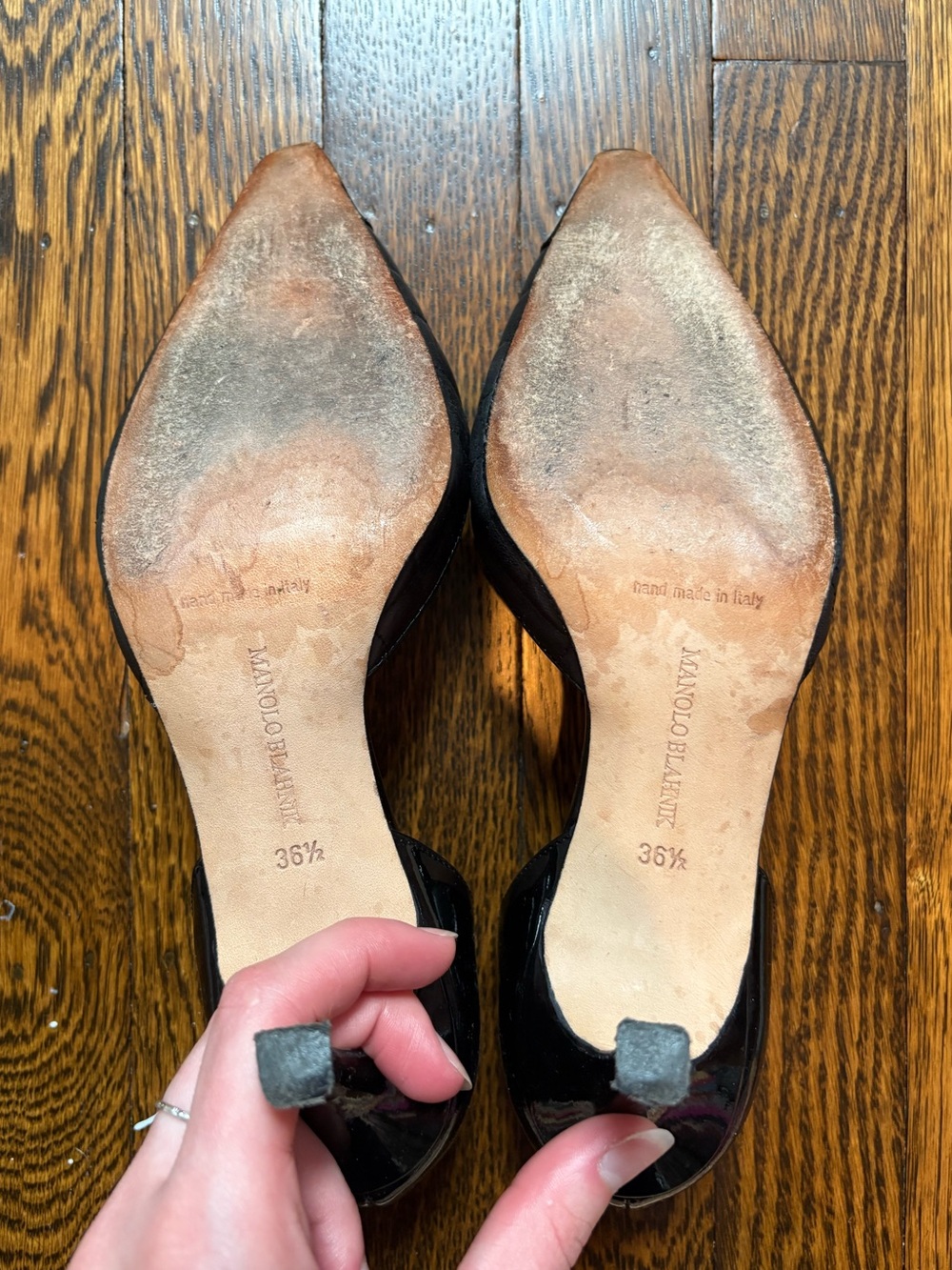 Manolo Blahnik Black Kitten Heels - Picture 5 of 7